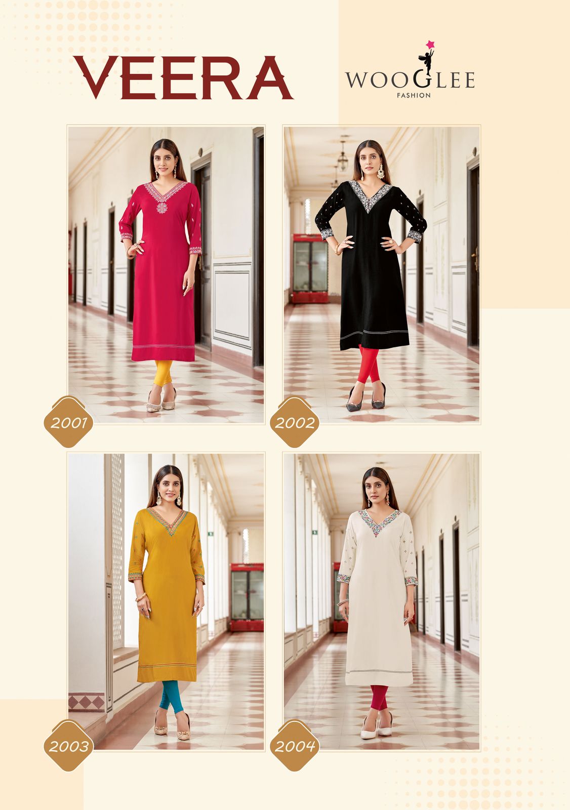 Veera By Wooglee Rayon Designer Kurtis Wholesale Shop In Surat